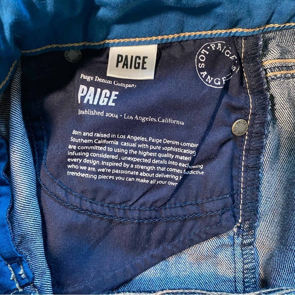 Paige Hidden Hills Straight Denim Cropped Capri Size 26 - Picture 5 of 12